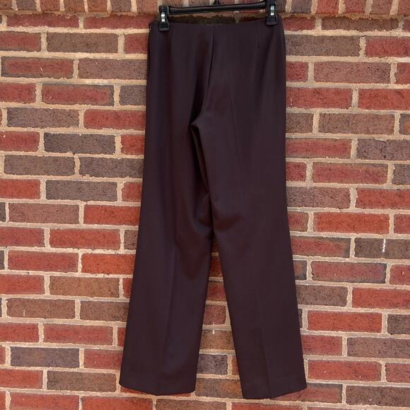 GUNEX Brunello Cuccinelli Everyday Casual Brown Wool Pants Wide Leg Size 4 - Picture 4 of 6